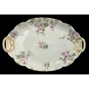 Theodore Haviland Limoges GDA France Pink Flower Small Platter 11.5 Inches